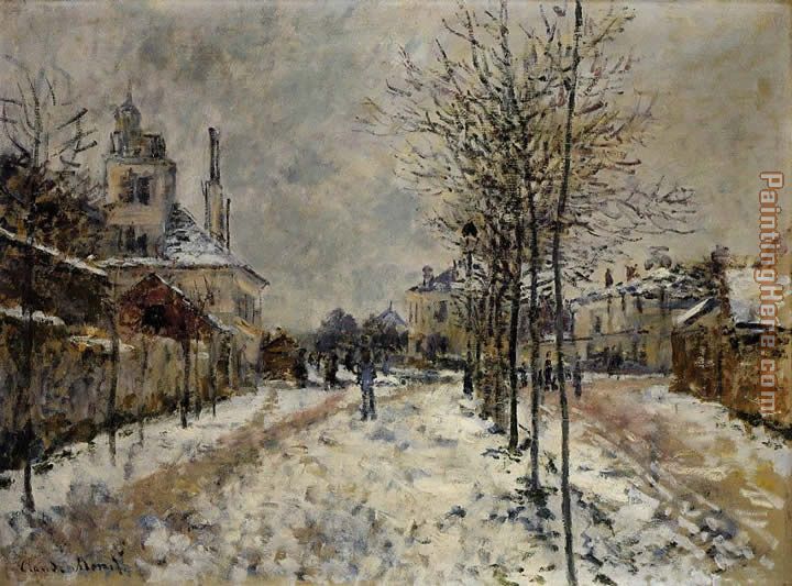 The Boulevard de Pontoise at Argenteuil Snow Effect painting - Claude Monet The Boulevard de Pontoise at Argenteuil Snow Effect art painting